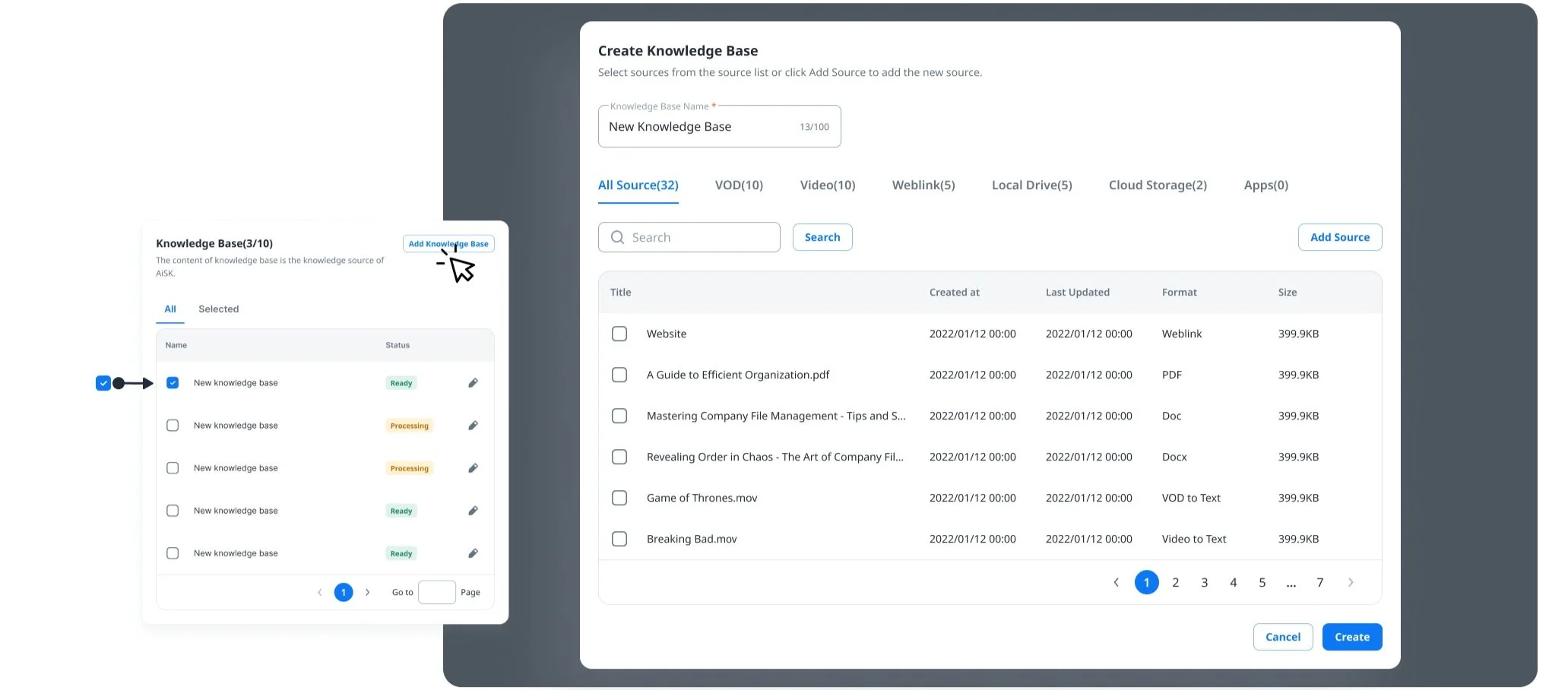 Step 1 — Build Your Knowledge Base and Sources